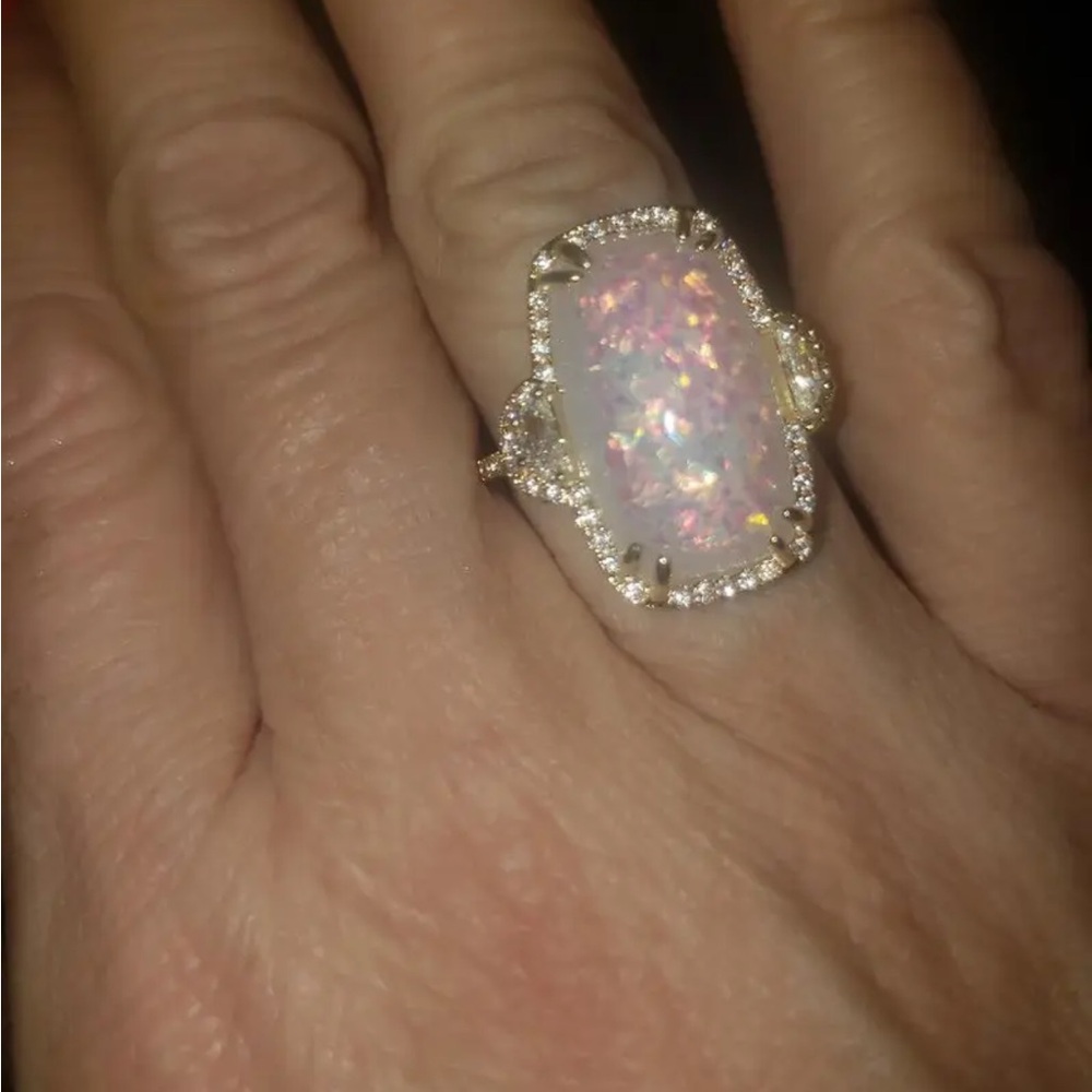 18K Gold 925 Plate Sterling Silver Natural Opal Oval Cut Engagement Ring for Her